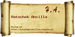 Hatschek Ancilla névjegykártya
